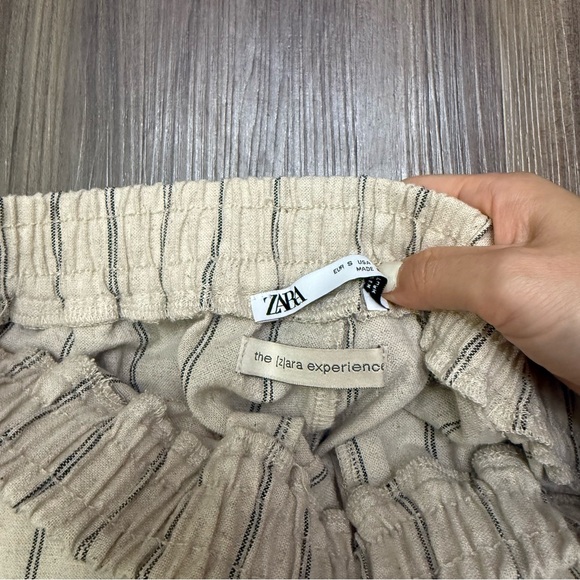 Zara Cream Striped Pants - Picture 3 of 9